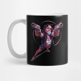 Bubble gum girl with guns Mug